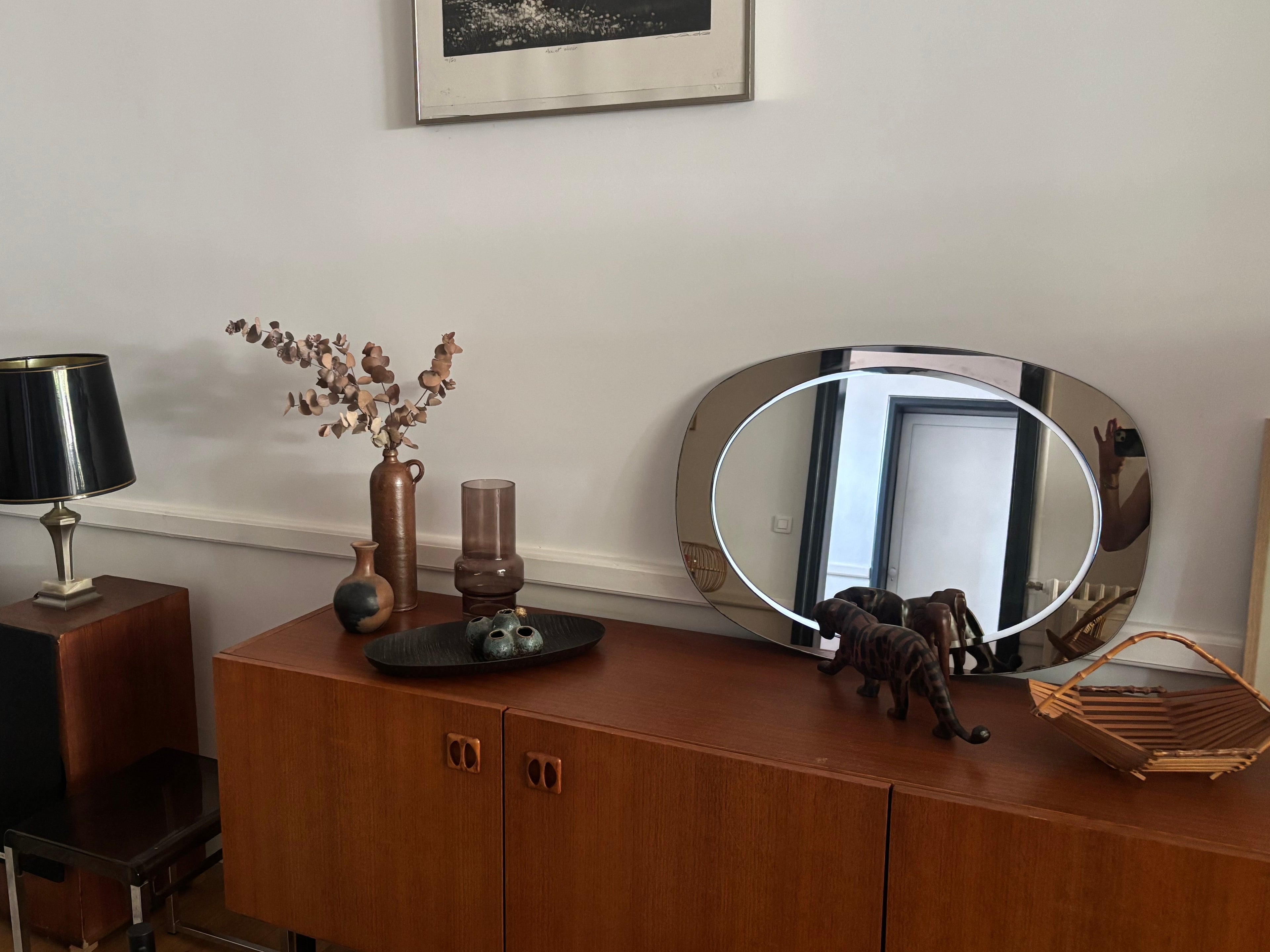 Miroir ovale années 70