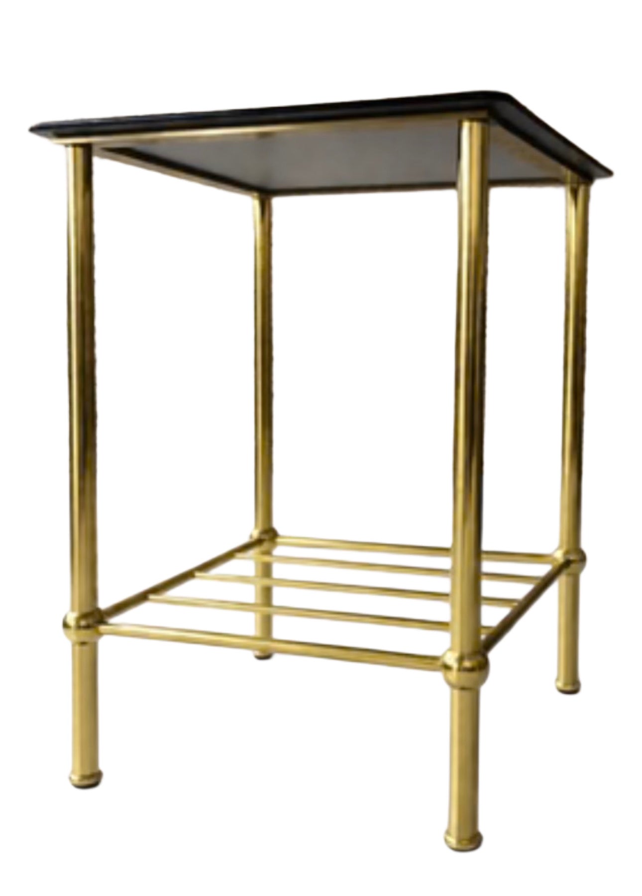 Table d’appoint en laiton et verre fumé – années 80/90