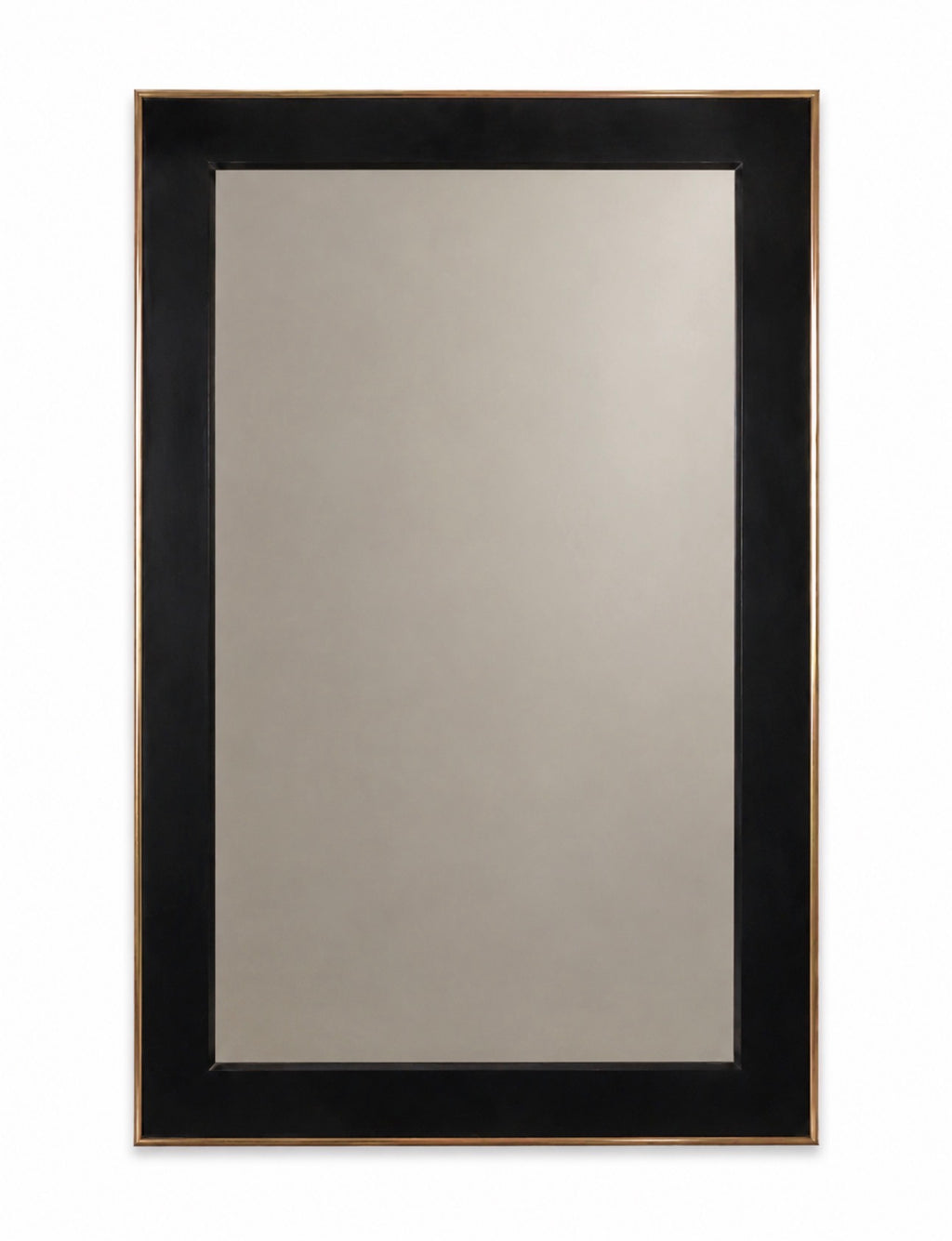 Grand miroir noir en verre fumé – années 80