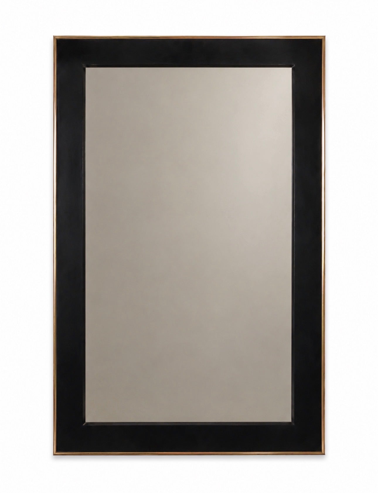 Grand miroir noir en verre fumé – années 80