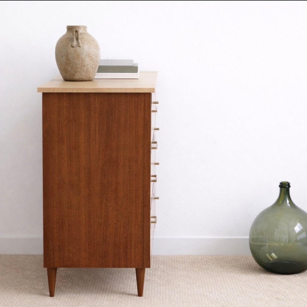 commode en placage acajou années 60