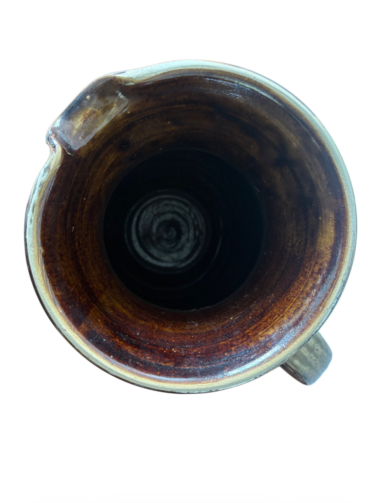 Grand pichet pot de sol XXL en grès vernissé — Esprit Wabi-Sabi 1960-1970
