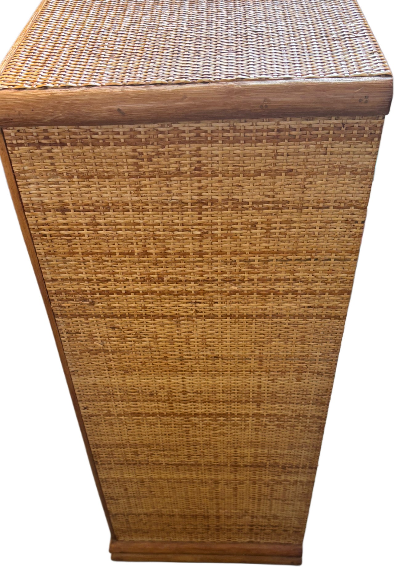 Meuble d’appoint en bambou et rotin – années 80