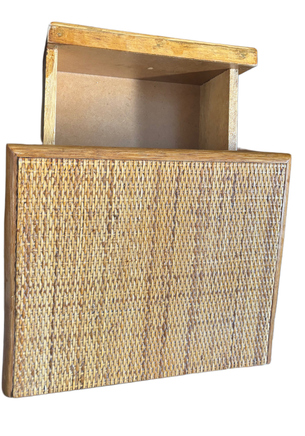 Meuble d’appoint en bambou et rotin – années 80