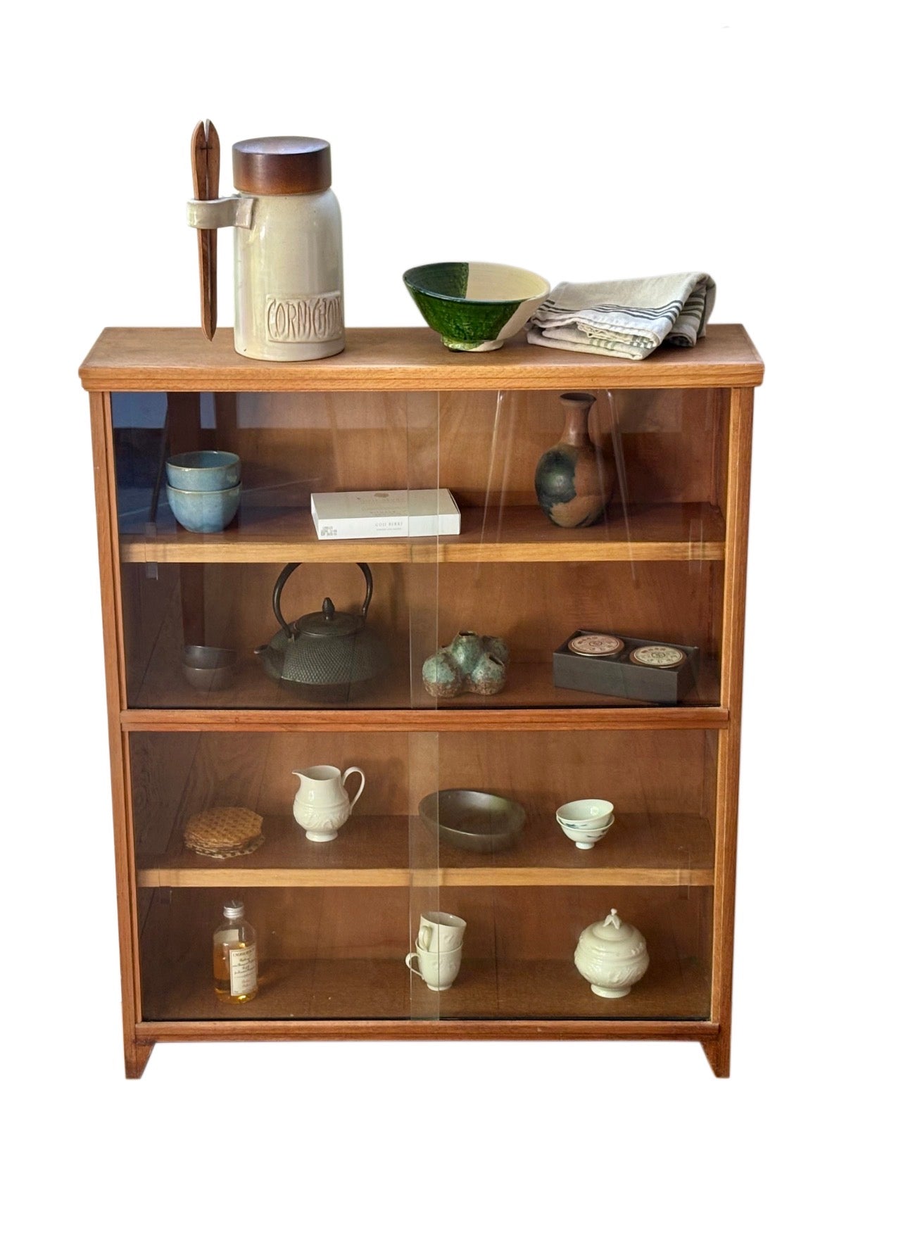 Vitrine moderniste en chêne - années 50-60