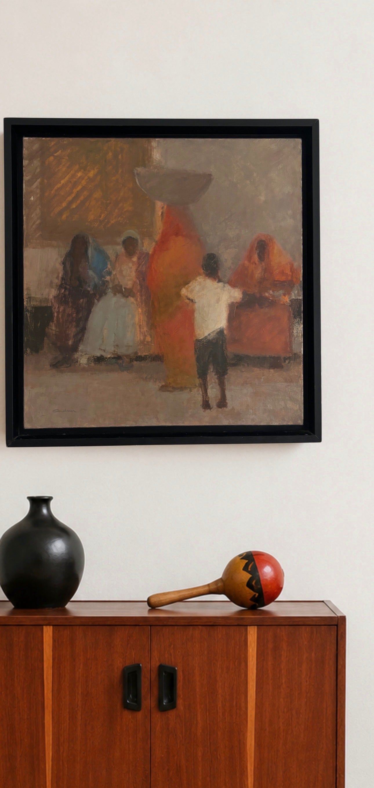 Huile sur toile – Audrier – Jour de marché