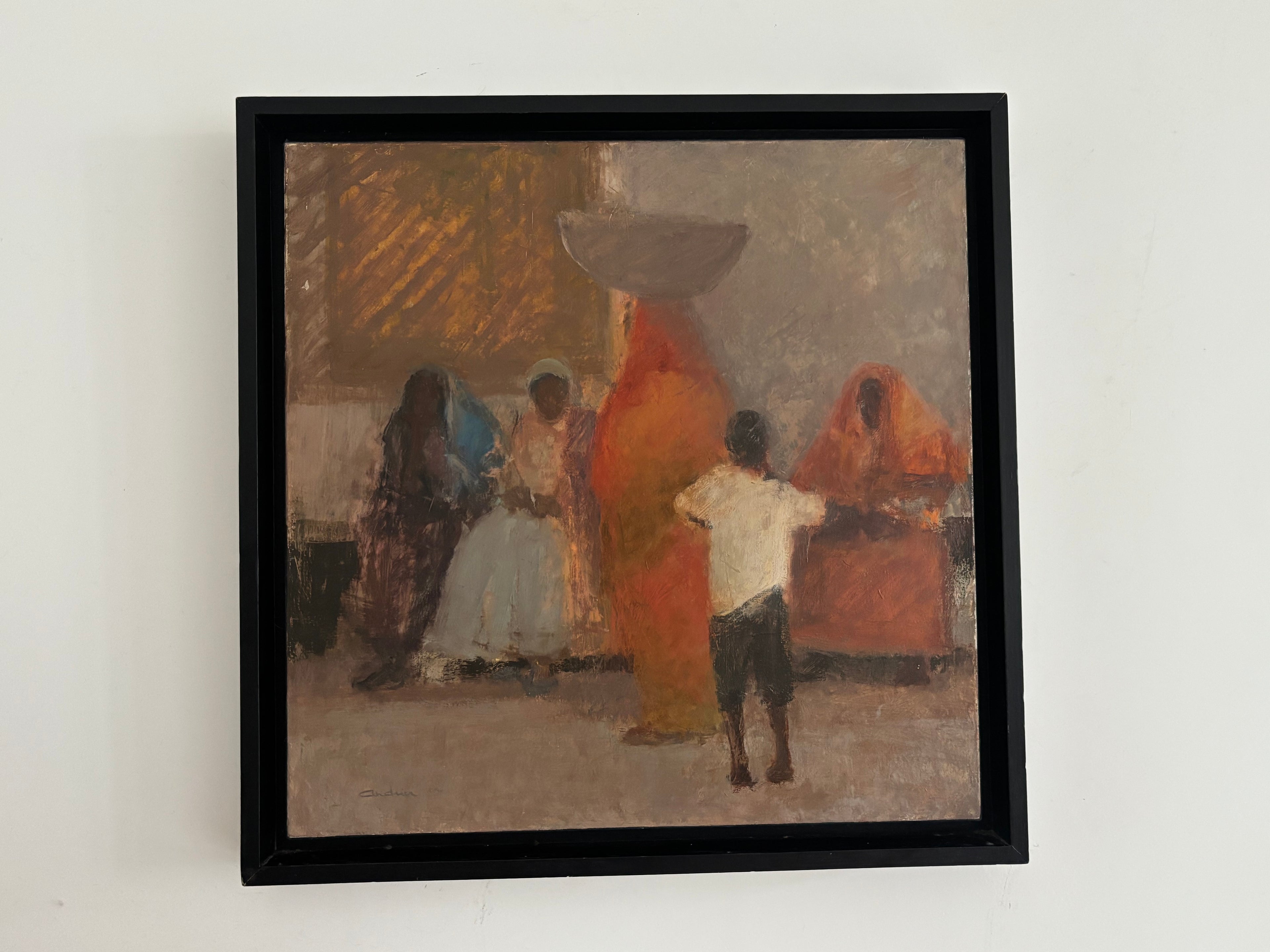 Huile sur toile – Audrier – Jour de marché