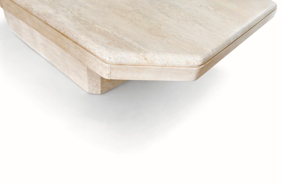 Table basse en travertin années 80