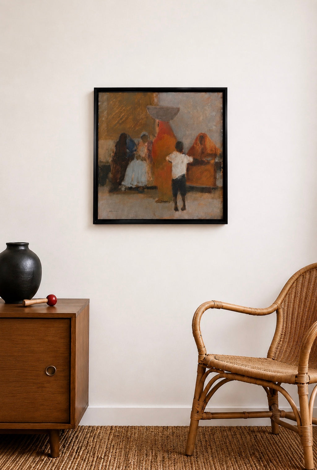 Huile sur toile – Audrier – Jour de marché