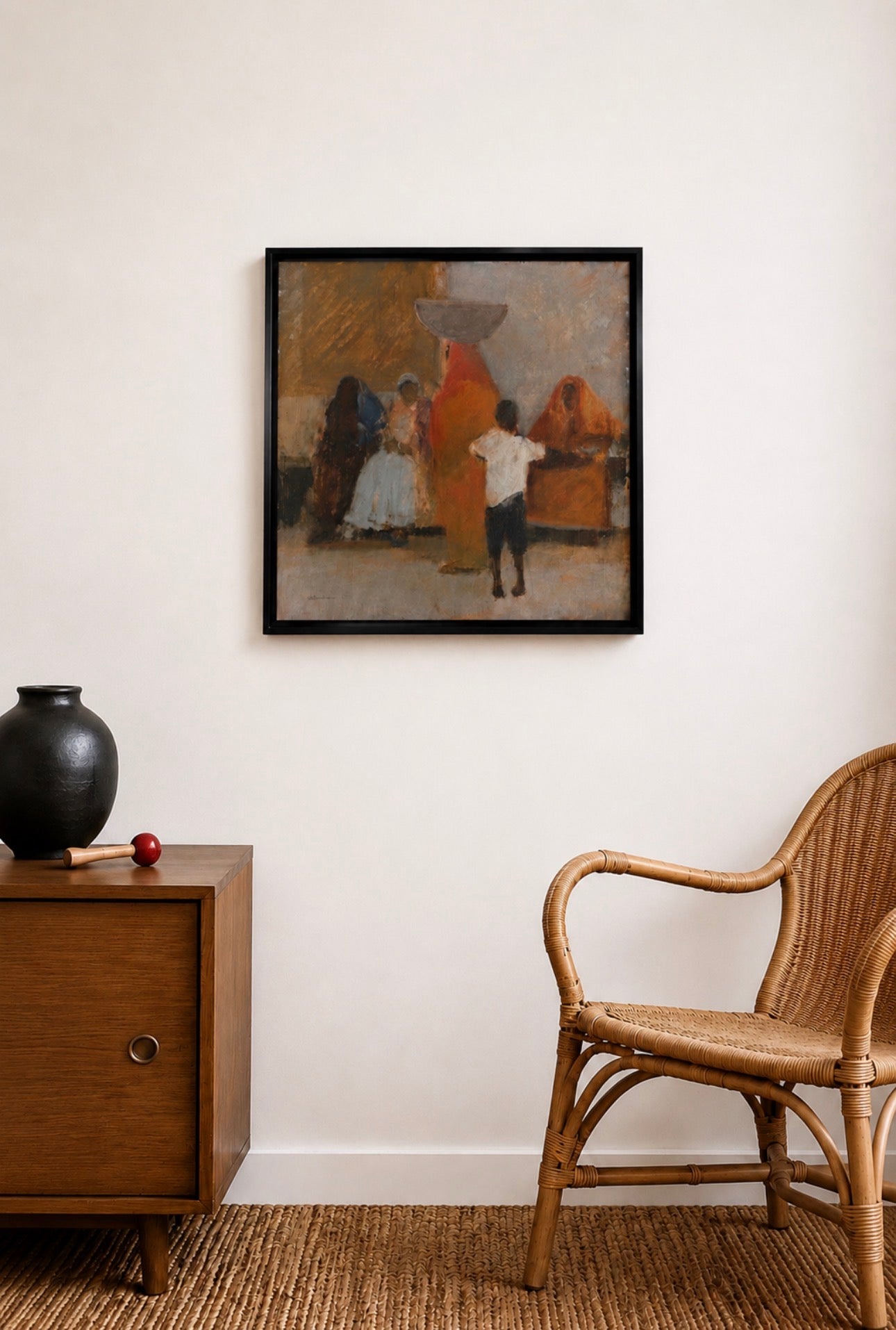 Huile sur toile – Audrier – Jour de marché