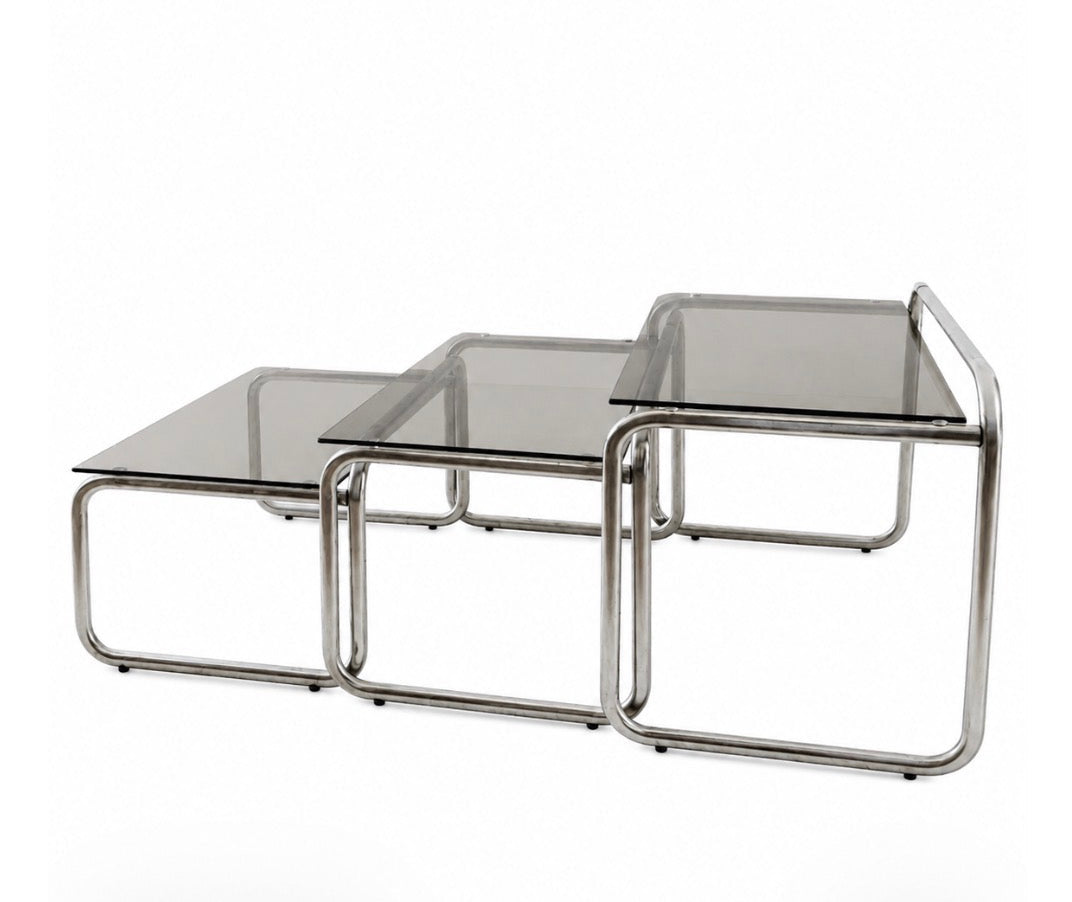 Tables gigognes en verre – années 70