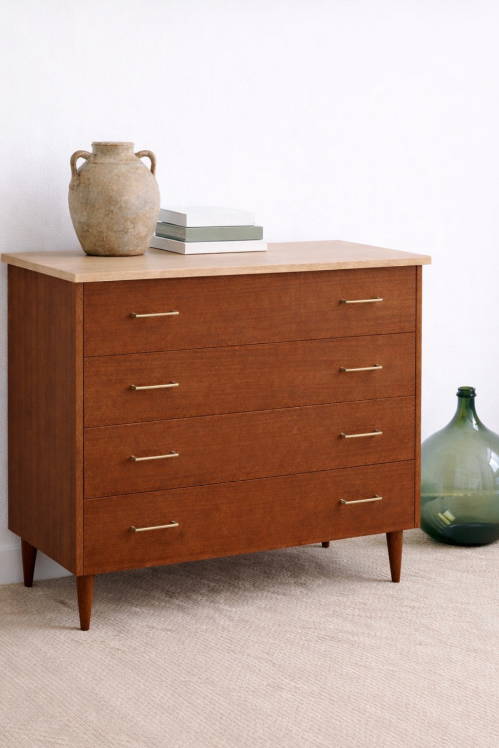 commode en placage acajou années 60