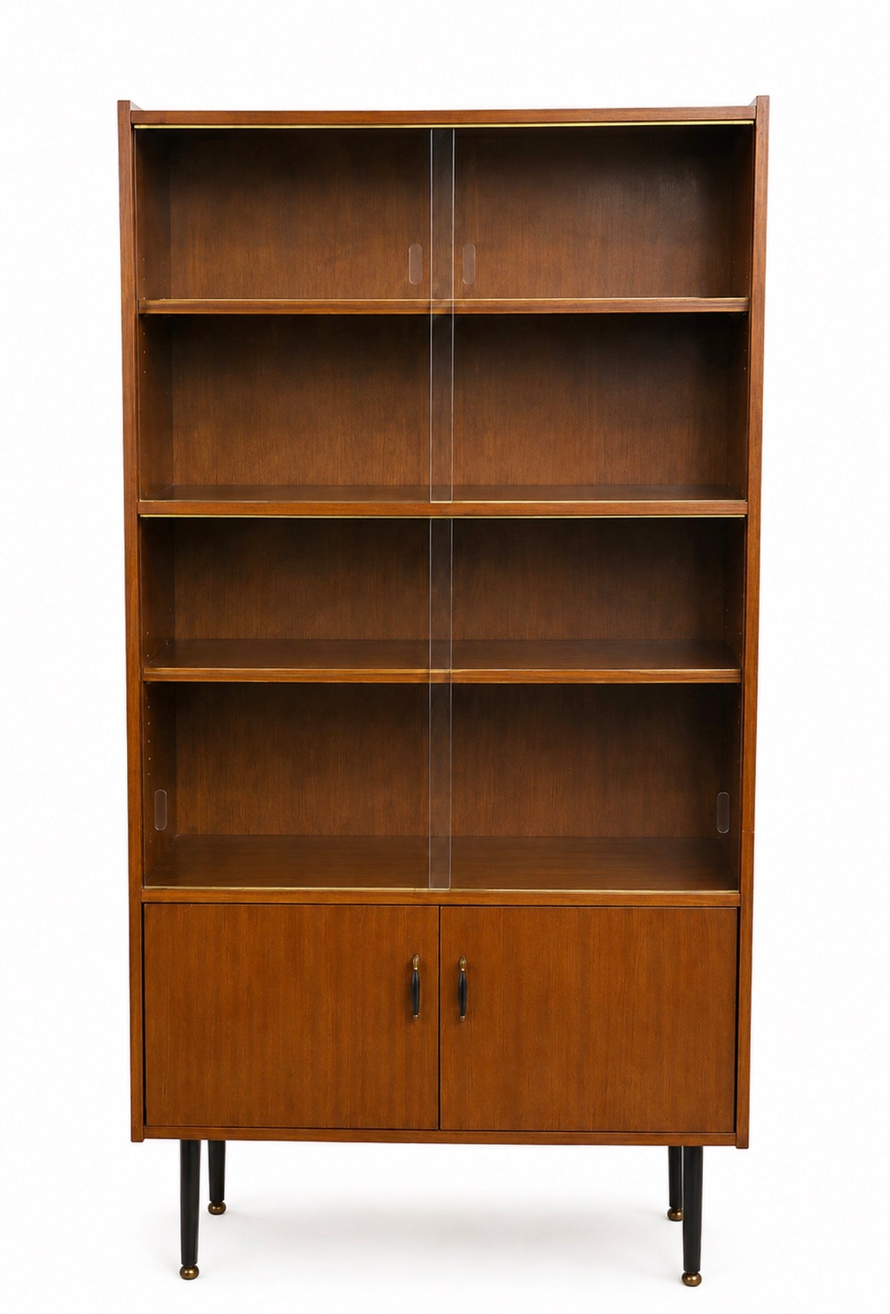 Bibliothèque vitrée moderniste années 60