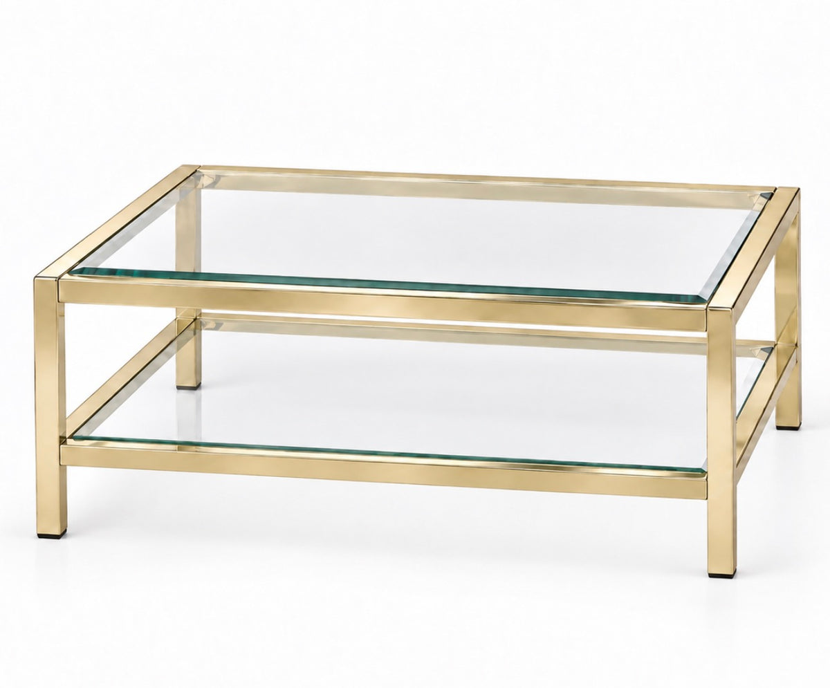 Table basse à double plateau des années 70-80.
