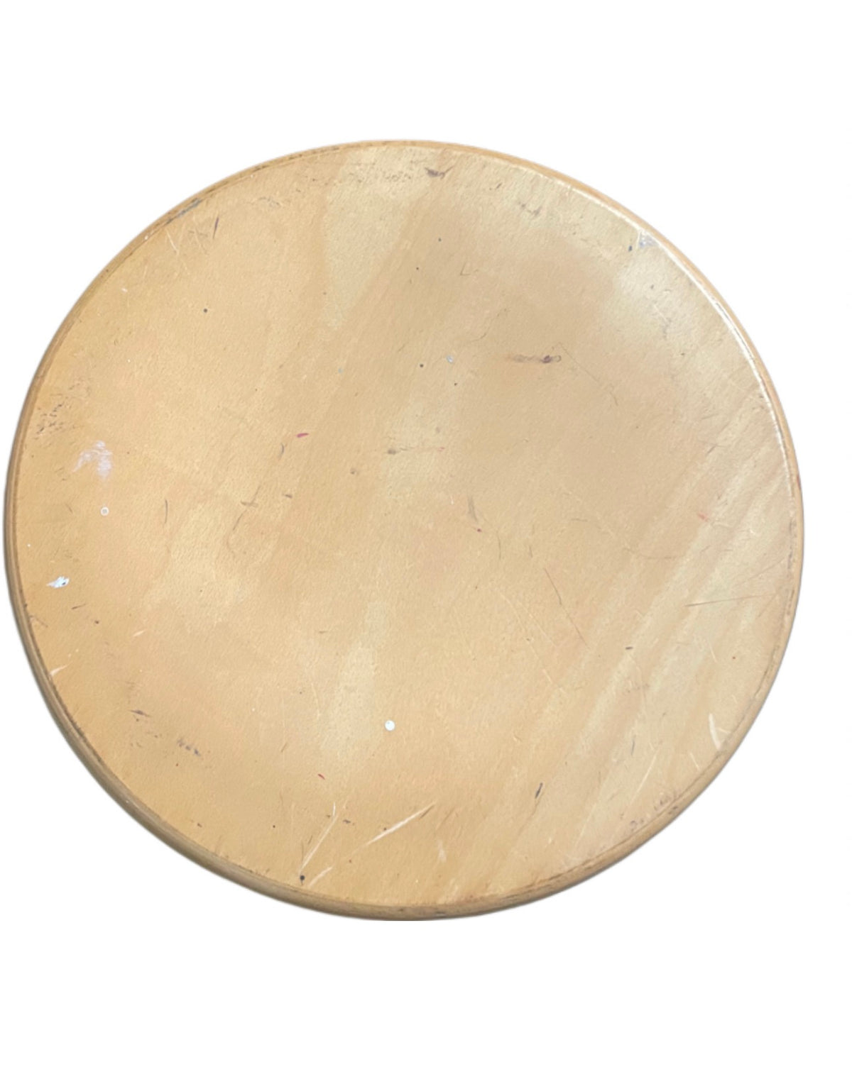 Tabouret d’atelier pivotant en bois et chrome