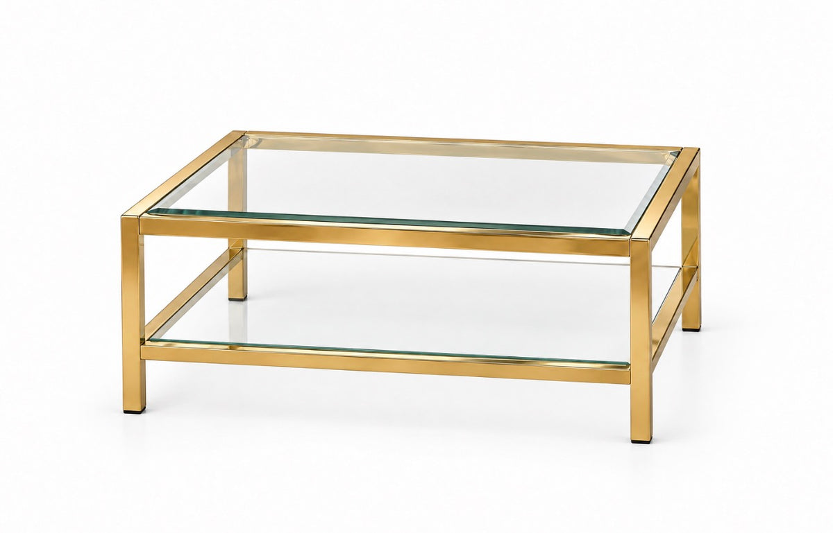 Table basse à double plateau des années 70-80.