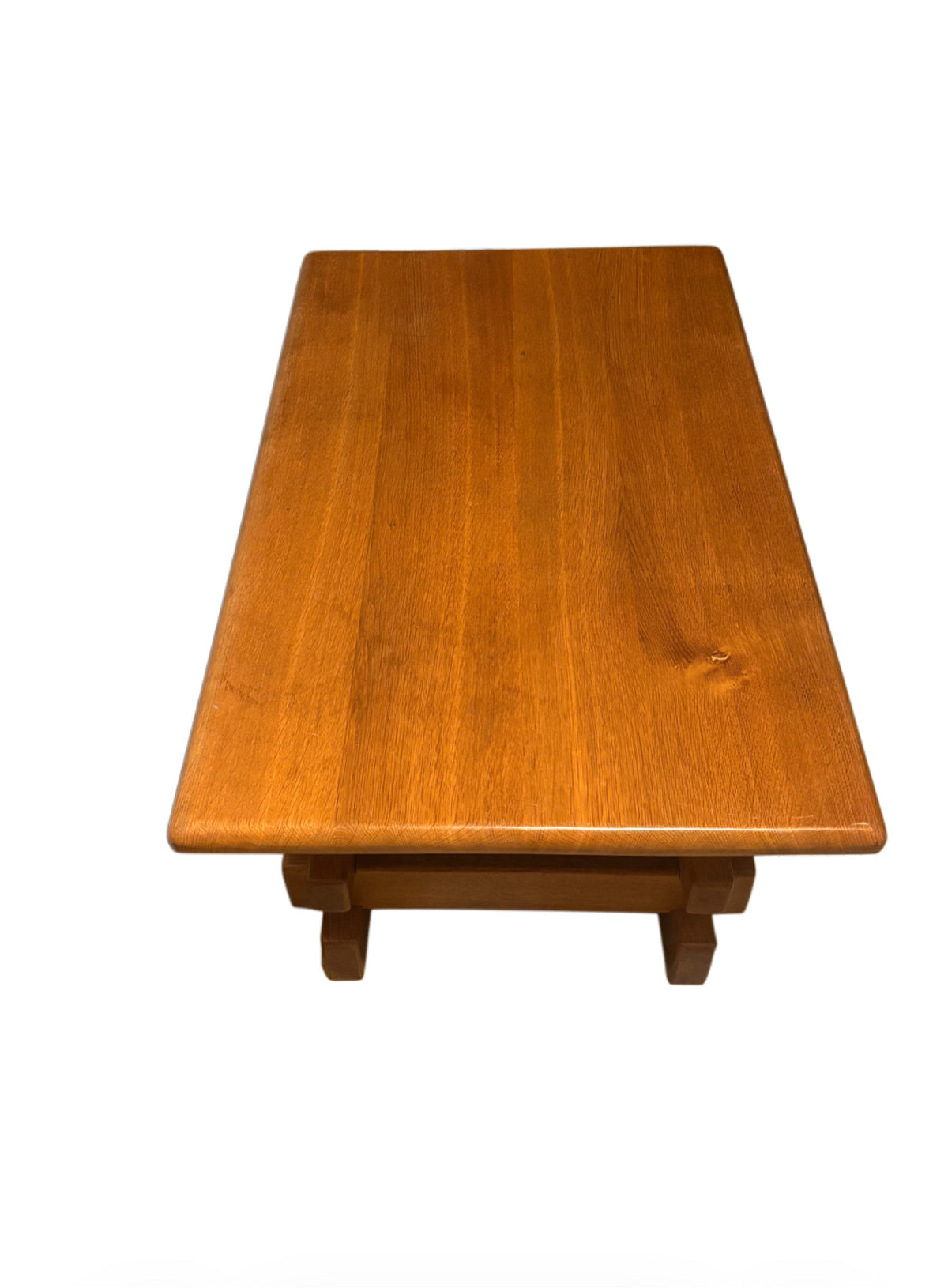 Table basse brutaliste en orme –– années 70