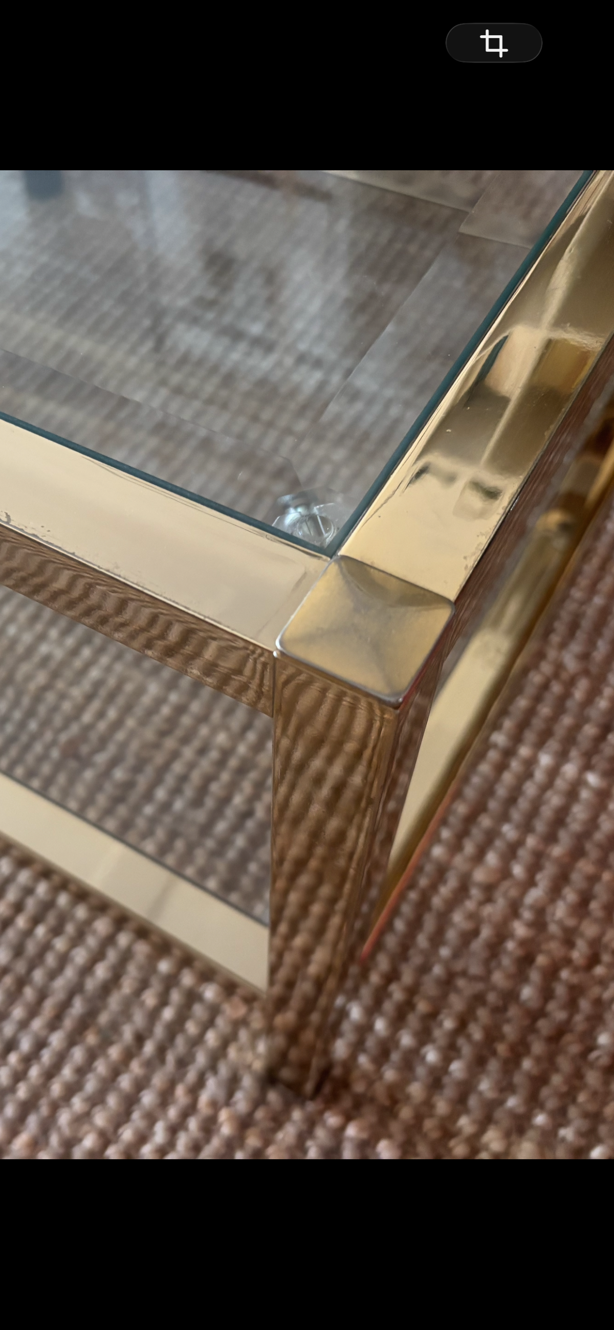 Table basse à double plateau des années 70-80.