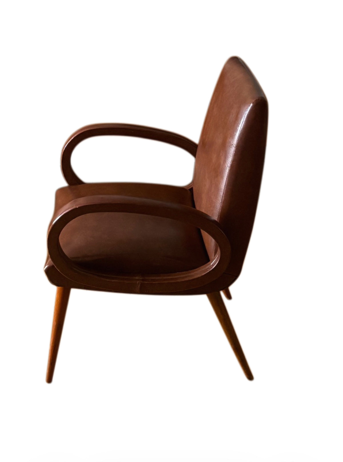Fauteuil moderniste à accoudoirs ovales, années 1950-1960