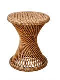Tabouret TamTam en rotin tressé – années 70
